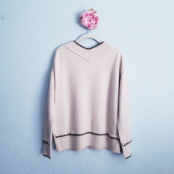 S MaxMara Cream 100% Cashmere V-neck Sweater - Picture 7 of 7